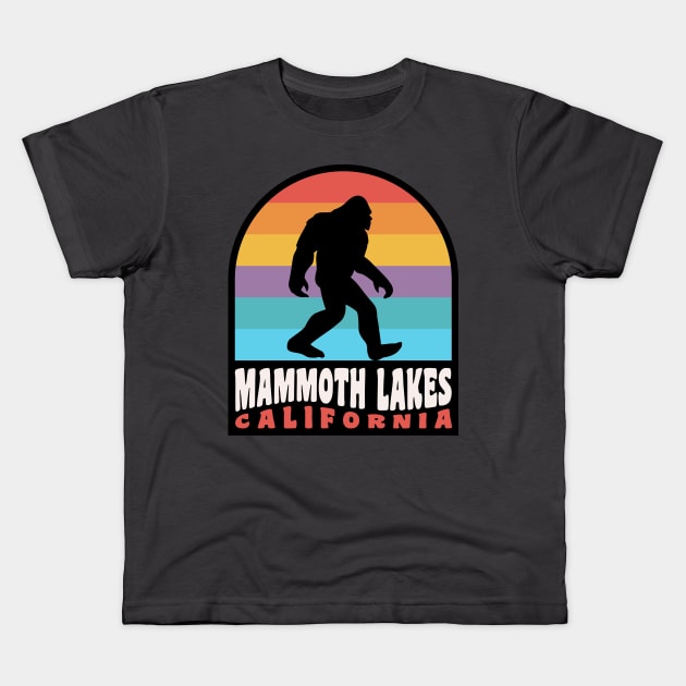 Mammoth Lakes California Bigfoot Sasquatch Sierra Nevada Mountains Kids T-Shirt by PodDesignShop